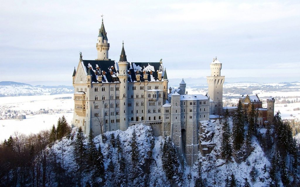 Zámek Neuschwanstein zima Zámek Neuschwanstein zima